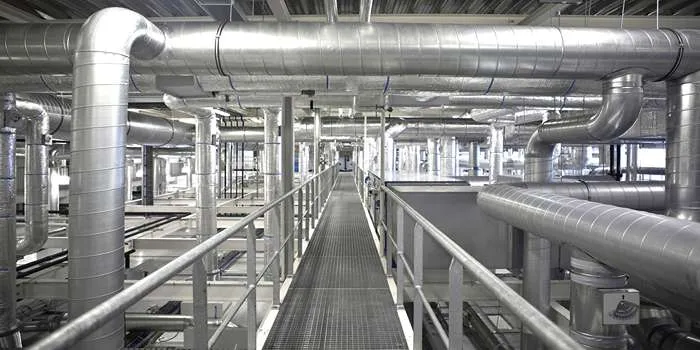 اجرای تاسیسات مکانیکی چیست؟ _ تصویری از تاسیسات ساختمانیبا رنگ یکدست نقره ای