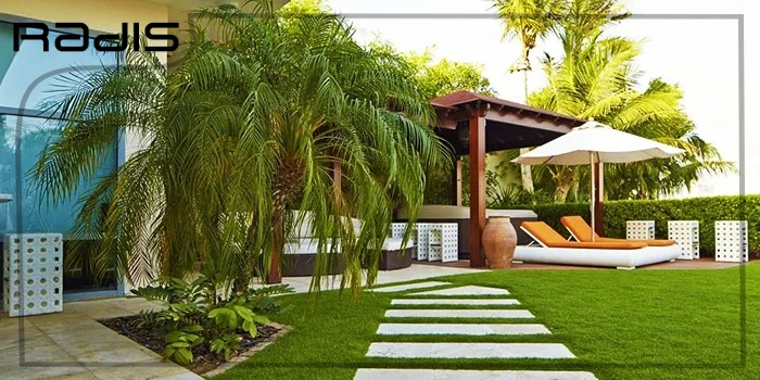 0 تا 100 محوطه سازی ویلا با کمترین هزینه _ درختان و چمن و کفپوش زیبا در فضای بیرونی یک ویلا